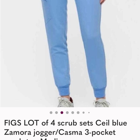 9 piece FIGS LOT 5 Zamora Joggers/ 4 Casma tops-ceil blue - Picture 6 of 10